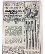 Antique 1907 Waterman&#39;s Ideal Fountain Pen: Christmas Print Ad, L.E. Wat... - £18.10 GBP