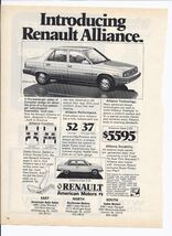 80's Renault Print Ad Automobile Car Alliance 8.5" x 11" - $19.75