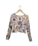 New Oli VIV Parker Tie Dye Crop Sweatshirt In Mauve Batik XS - $54.14 CAD