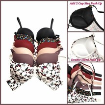 Add 2 Cup Sizes Extreme Ultimate Lift Padded Cross Front Print Push Up Bra - $16.58+