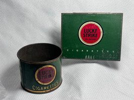 Lucky Strike Its Toasted VTG Smoking American Tobacco Co Cigarette Tin Lot Of 2 - £47.37 GBP