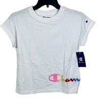 Champion Girls&#39; Solid Graphic T-Shirt Classic Large Size (14) Original Shirt - £8.92 GBP
