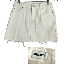 RSQ White Denim Mini Skirt Cut Off Sz 14 Girls  - £10.79 GBP