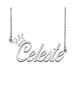 Celeste Name Necklace Tag with Crown for Best Friends Birthday Party Gift - $15.99