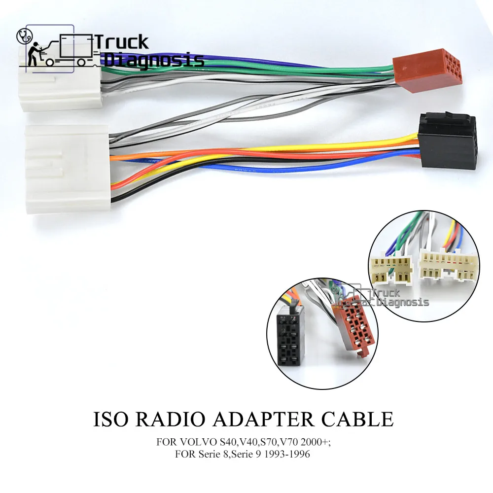 Iso Radio Adapter Cable For S40,V40,S70,V70 2000+;Serie 8,Serie 9 1993-1996 - £83.73 GBP