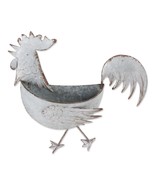 Hanging Galvanized Rooster Wall Planter - £23.55 GBP