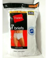 NEW 7 Pr  Full Cut Sz 2XL 44 - 46 Hanes Briefs Underwear Tighty Whities ... - $60.34