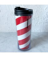 Starbucks 2009 Travel Mug 12oz Peppermint Candy Cane Red White Swirl - €12,33 EUR