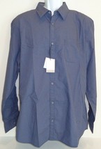 Calvin Klein Size XL 405W117 Expedition Blue Cotton New Mens Button Down... - £54.60 GBP