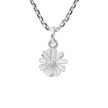 Sweet Mini Charming Daisy Flower Sterling Silver Pendant Necklace - £11.25 GBP