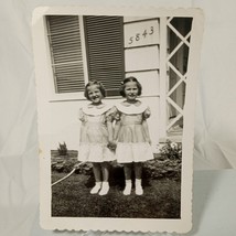 Vintage Photo Picture Original One Of Kind Smiling Sisters Dresses Easter 1953 - £6.21 GBP