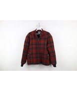 Vtg 90s Pendleton Womens L Distressed Wool Cafe Racer Bomber Jacket Plai... - $135.71 CAD