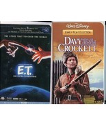 E T The Extra Terrestrial and Davy Crockett VHS Tapes in Clamshell Cases  - £7.73 GBP