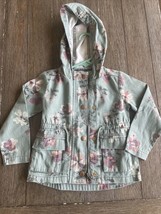 Baby Girl OshKosh B&#39;Gosh Green Floral Button Front Jacket Sz 2T - £12.53 GBP