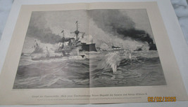 Rich Bong German Military Print 1895 Submarines Battleships In Battle In German - £116.71 GBP