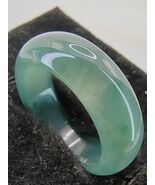 Icy Light Green Burma Jadeite Jade Band Ring # US SIZE 8.75 # 18.80mm - $480.00