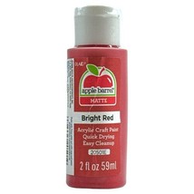 Apple Barrel Bright Red Acrylic Craft Paint  2 oz Matte - £3.08 GBP