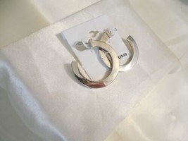 Department Store 1-3/4&quot; Silver Tone Hoop Posts Earrings K716 - £7.10 GBP