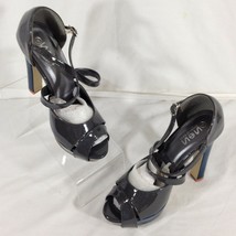 Shoes of Soul Womens Grey/Teal Patent Stiletto Pumps Platforms Shoes Size 8 - £9.91 GBP