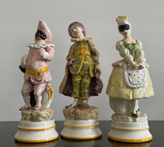 Antique Italian Commedia dell&#39;Arte Porcelain Figurines - £310.62 GBP
