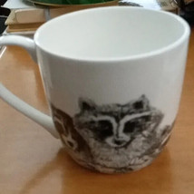 Rose Of England Fine Bone China Raccoons Coffee Mug - $17.05