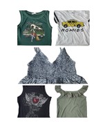 Tank Top Lot Sleeveless Graphic Crop Tee 90s Y2K Babydoll Skater Junior ... - $376.15 MXN