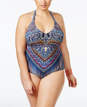  NEW Jessica Simpson Peri Multi Dusty Road Macrame One piece Swimsuit Plus 3X - £43.50 GBP