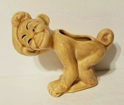 Vintage Smiling Monkey Chimpanzee Scratching Head 5&quot; Ceramic Planter 1950&#39;s EUC - £19.99 GBP
