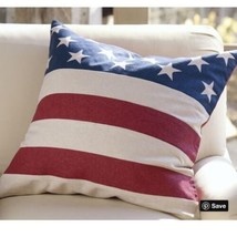 Pottery Barn American Flag Patriotic Stars Stripes 24-inch Square Pillow... - $72.00