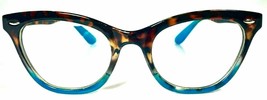 Cat Eye Vintage Retro &quot;Ombre&quot;  Women Eyeglasses Blue Green Bottom Tortoi... - $12.60+