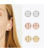 Tory Burch Circular Logo Simple Cross Stud Earrings, Elegant Gift,Gift f... - $35.99