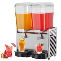 VEVOR Commercial Beverage Dispenser, 20.4 Qt 18L 2 Tanks Ice Tea Drink Machine,  - £545.31 GBP