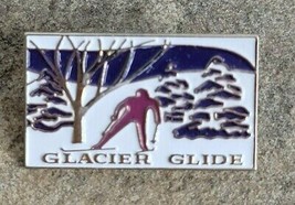 GLACIER GLIDE Ski Race Vintage Lapel Hat Pin Whitefish MONTANA Souvenir ... - £12.67 GBP