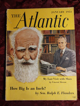 ATLANTIC January 1951 George B Shaw Vincent Sheean Peter Matthiessen - £9.62 GBP