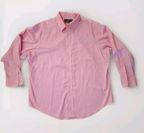 Polo Ralph Lauren Button Up Oxford Solid Pink Long Sleeve Shirt Size  17... - $22.72
