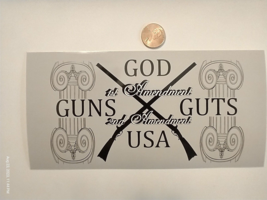 4.75X7.5&quot; Decal Sticker God Guns And Guts 1st And 2nd Amendment - £4.61 GBP