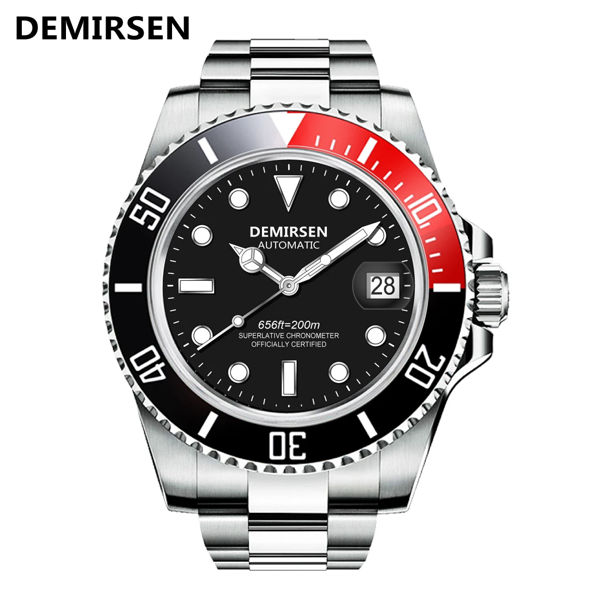 Watch Demirsen   Men Automatic Mechanical  Fashion  Diving Watch 200ATM Waterpro - £85.42 GBP