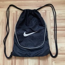 Nike Drawstring Cinch Backpack Gym Sack Shoe Bag Swoosh Logo Black - €9,29 EUR