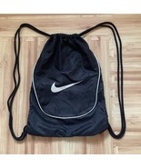 Nike Drawstring Cinch Backpack Gym Sack Shoe Bag Swoosh Logo Black - €9,29 EUR
