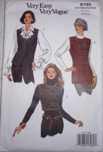 Very Easy Very Vogue Misses Vest Size 8-12 #8795 Uncut - $6.99