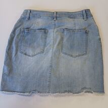 Maurices Jean Skirt Women’s 8 (28x16) Distressed Frayed Stretch Front Button image 2