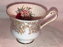 Paragon Tea Cup Gold Trim Pink &amp; Red Carnations Vintage Fine Bone China, England - £18.42 GBP