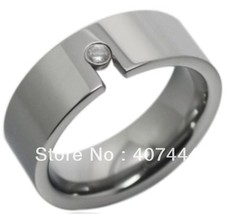 Free Shipping Hot Selling Unique High Polish &amp;Inlay a CZ Tungsten Wedding Band R - £43.95 GBP