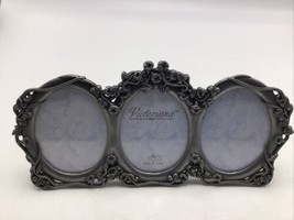 RUSS Picture Frame 3 Oval Openings Floral Metal Mini 2x2.5" Victorian Style NEW - $29.39