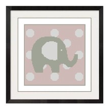 Elephant With Polka Dots Cross Stitch Pattern -1230a - £2.15 GBP
