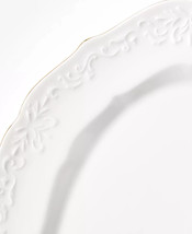 Hotel Collection Classic Foulard  17&quot; Platter White porcelain w/ Gold Ac... - $34.99