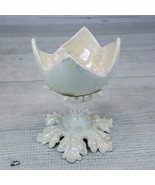 Vintage Pearl Iridescent Ceramic 4&quot; Pedestal Egg Cup Holder Display Orna... - £22.40 GBP