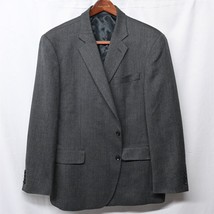 Stafford 46R Gray Tweed Merino Wool Classic 2Btn Blazer Jacket Sport Coat - $34.99