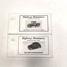 HO Jordan Highway Miniatures Ford 1940 Standard Sedan &amp; 1928 Ford Model A Pickup - $37.99