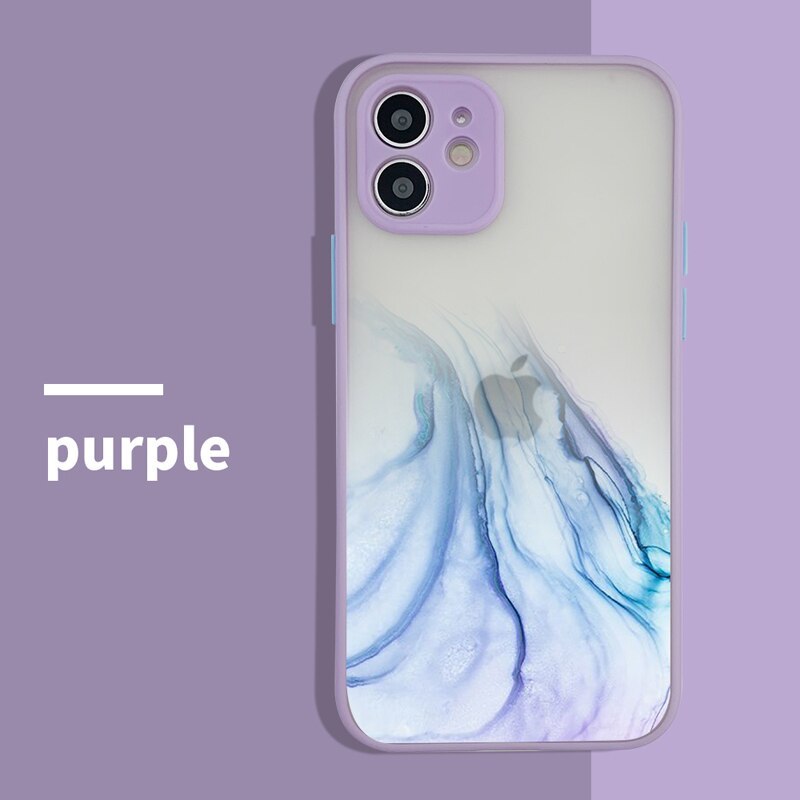 Art Halo Ink Painting Phone Case For iPhone 11 12 13 14 Pro Max Mini 14Plus X XR - £7.78 GBP
